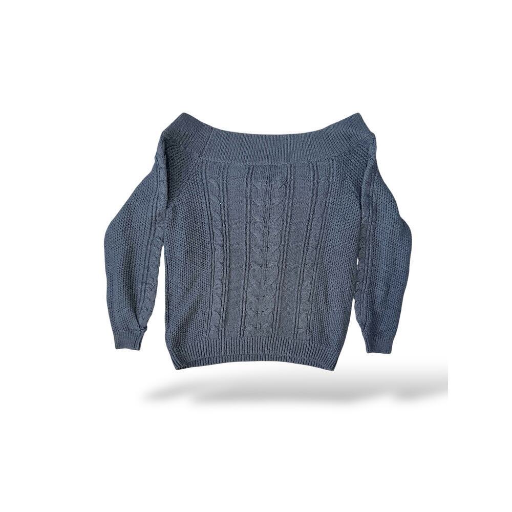 Abercrombie & Fitch Cable Knit Boatneck Sweater XL - Picture 2 of 5